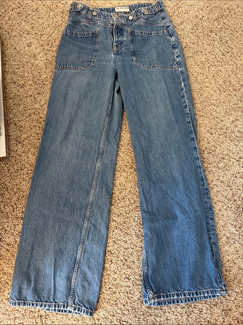 We The Free Wide-Leg Jeans in Blue Denim